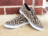Frayed Leopard Print Sneakers