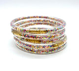 5pc Glitter filled bangles