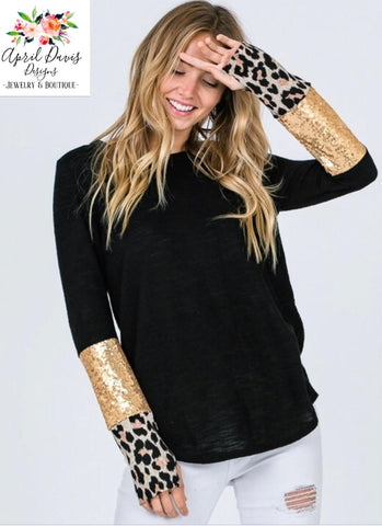 Black and Leopard Long Sleeve